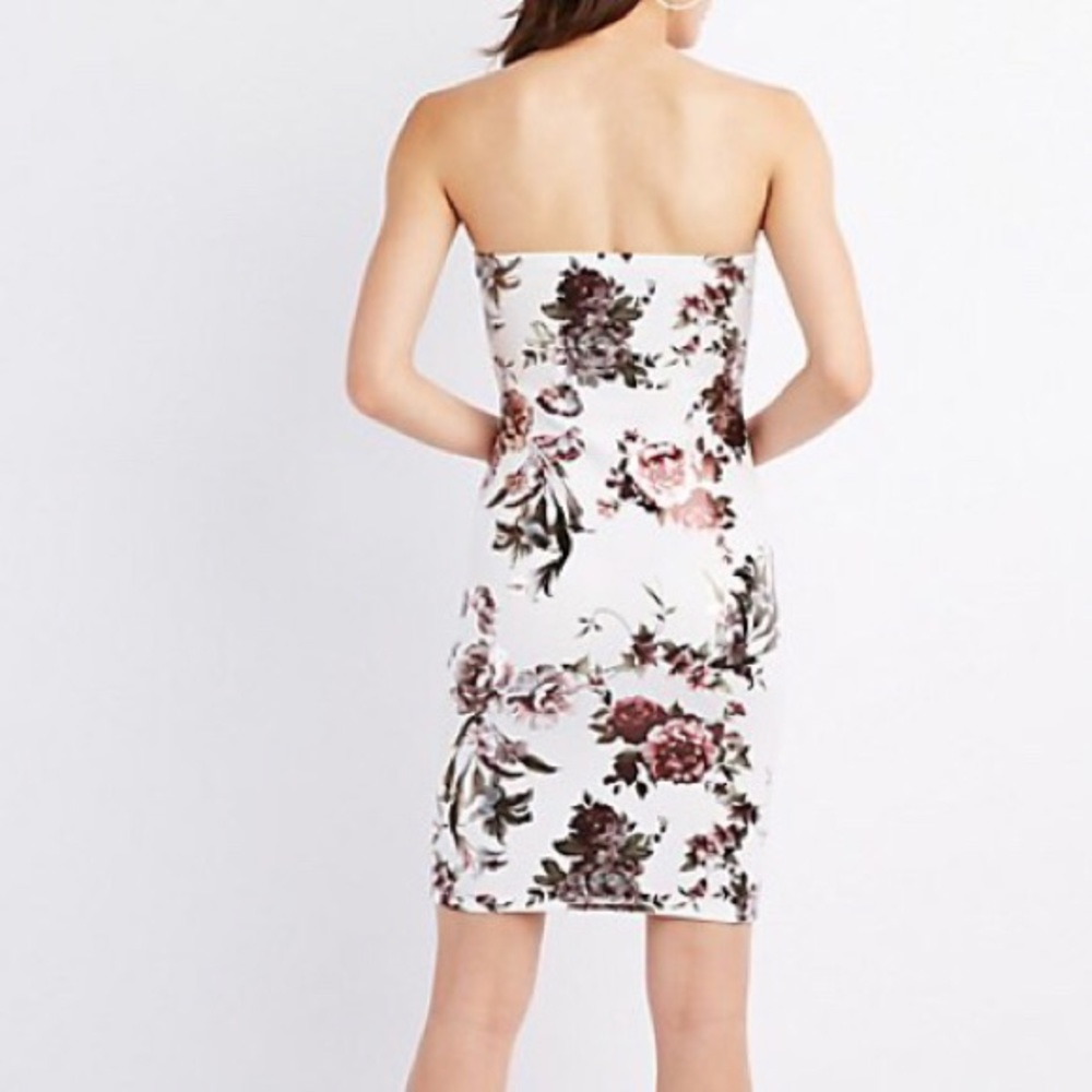 *sold* Metallic floral notched bodycon dress - Picture 2 of 3